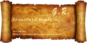 Groszfeld Román névjegykártya